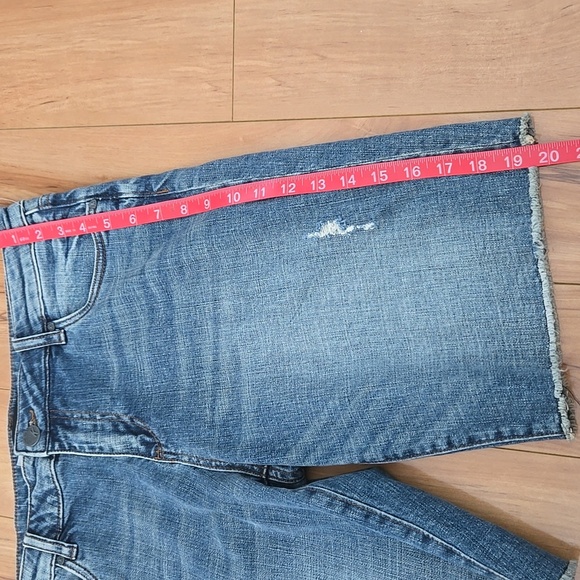 Kut From The Kloth Sophie Bermuda High Rise Jean Shorts Raw Hem Cut Off Size 10 - Picture 8 of 10